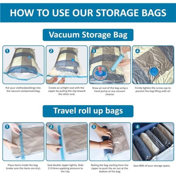 20 Pack Vacuum Storage Bags, Space Saver Bags (4 Jumbo/4 Large/4 Medium/4 Small) - Picture 6 of 6